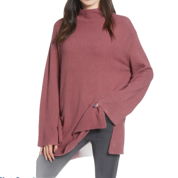 Chelsea28 Sweaters - 🆕 Pink Mock Neck Oversized Sweater
